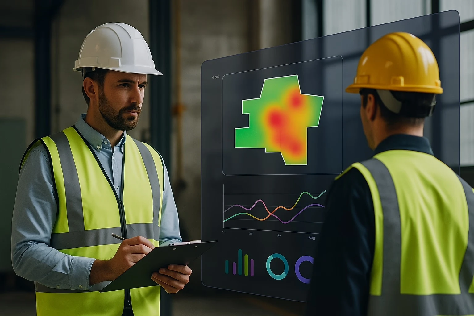 Predictive analytics dashboard showing safety risk patterns